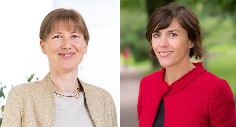 Prof. Dr. Kristin Mitte (links) und Prof. Dr. Nicole Harth (rechts)
